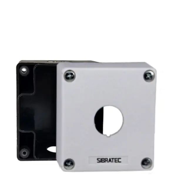 Caixa Plástica Cinza BX1/1G com 1 Furo 22mm - 76x70x60mm (CxLxH