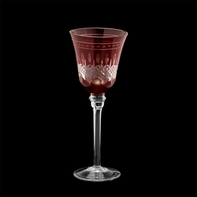 Jogo 6 Taças Água Vidro Lapidado Elegance Lyor Âmbar 460ml