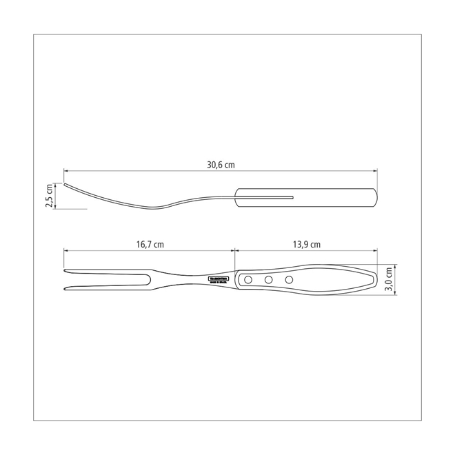 Garfo Trinchante com Lâmina em Aço Inox e Cabo de Madeira 46cm Churrasco  Tramontina Tramontina Utilidades Domésticas Tropical Multiloja
