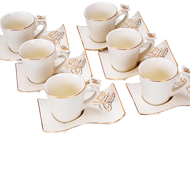 Jogo de Café Chá Completo Cerâmica Poá Preto Kit 11 Peças no Shoptime